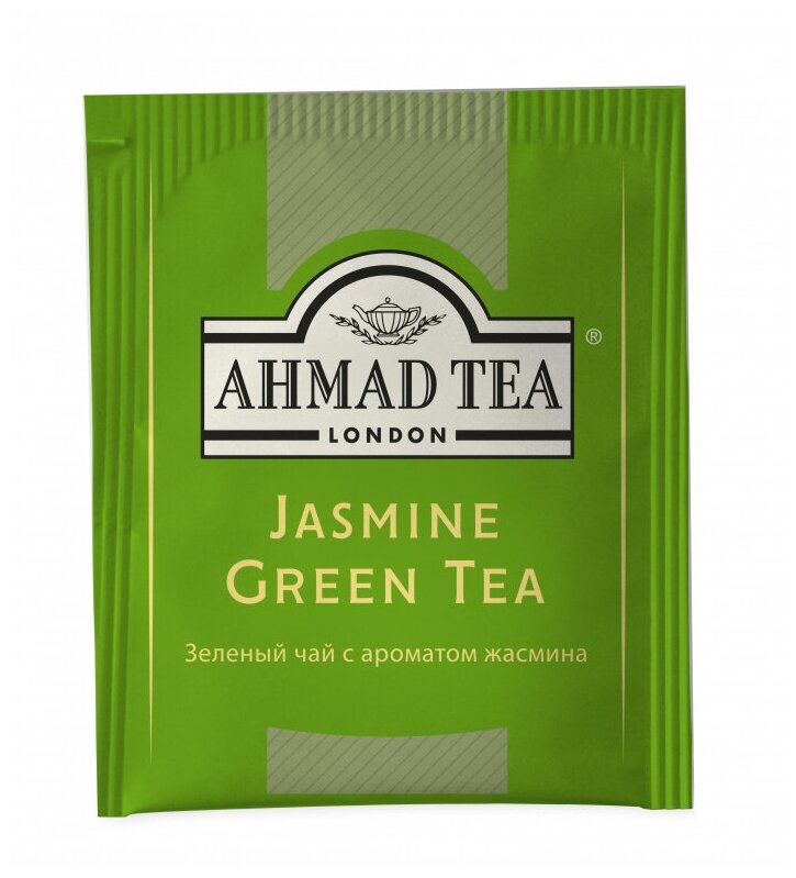 Чай AHMAD (Ахмад) "Jasmine Green Tea", зелёный с жасмином, 100 пакетиков по 2 г, 475i-08 - фотография № 6