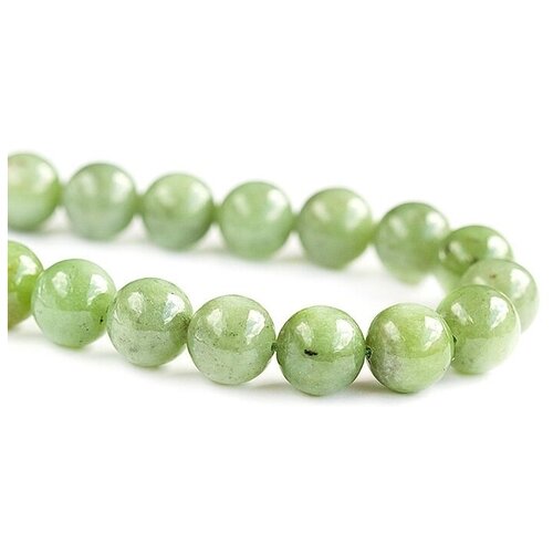 Бусы из нефрита с геммологическим заключением, артикул NNF121