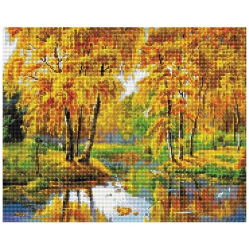 Алмазная мозаика / Творчество / Набор со стразами / Полная выкладка / Осень в лесу / 40x50