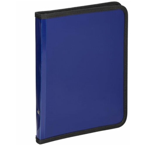 Папка-конверт Attache на молнии, с трех сторон, синяя, А4 (1107841) папка конверт attache на молнии а4 синяя 0 16 мм 3635
