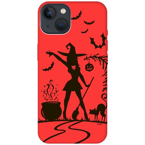 Силиконовый чехол на Apple iPhone 14 Plus / Эпл Айфон 14 Плюс с рисунком Witch and Boiler Soft Touch красный силиконовый чехол на apple iphone 14 plus эпл айфон 14 плюс с рисунком witch and boiler soft touch сиреневый