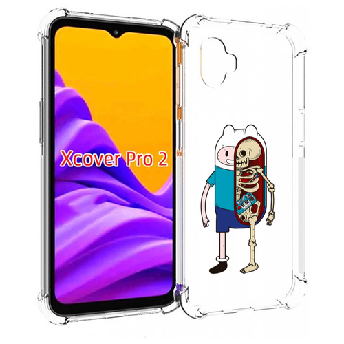 чехол mypads скелет для samsung galaxy xcover pro 1 задняя панель накладка бампер Чехол MyPads Финн скелет для Samsung Galaxy Xcover Pro 2 задняя-панель-накладка-бампер