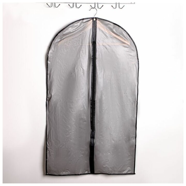 Чехол для одежды 60х100 см плотный ПВХ цвет серый