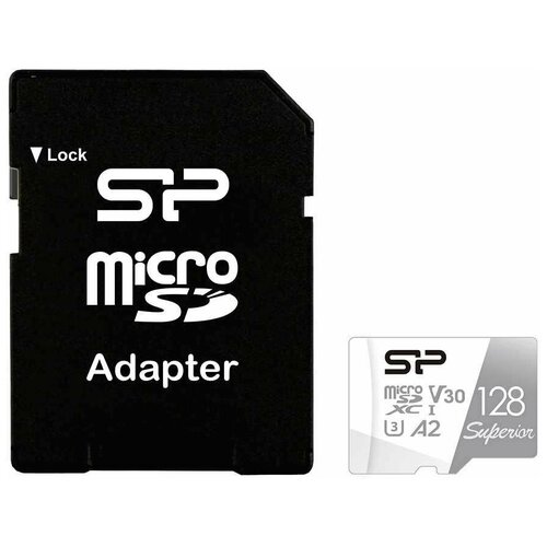 карта памяти 128gb silicon power superior pro a2 sp256gbstxda2v20sp microsdxc class 10 uhs i u3 colorful 100 80 mb s sd адаптер Карта памяти 128Gb - Silicon Power MicroSD Class 10 Superior SP128GBSTXDA2V20SP с адаптером SD