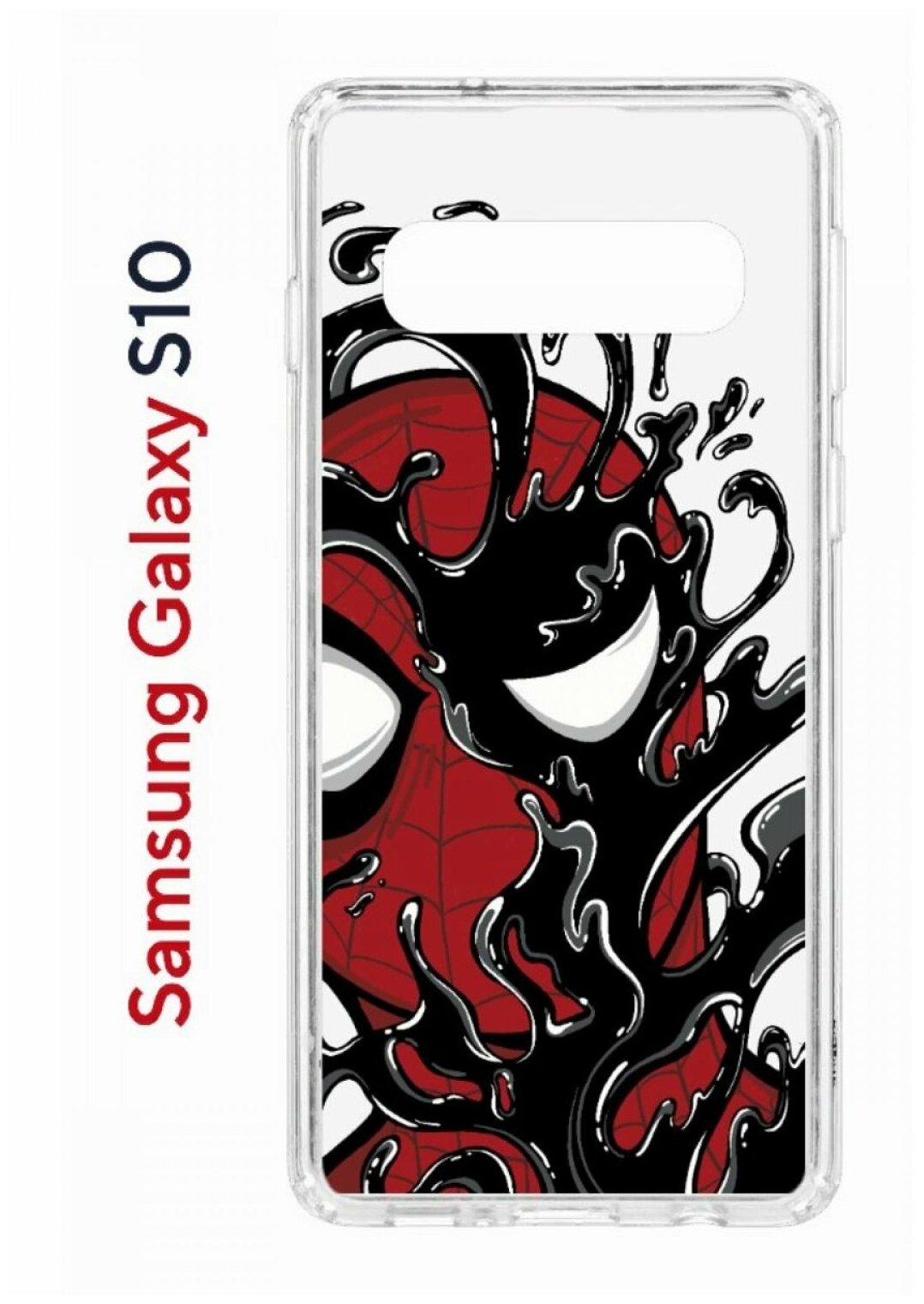 Чехол для Samsung Galaxy S10 Kruche Print Spider-Man Venom, противоударный силиконовый бампер с рисунком, пластиковая накладка с защитой камеры