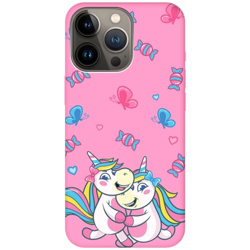 Силиконовый чехол на Apple iPhone 14 Pro Max / Эпл Айфон 14 Про Макс с рисунком Unicorns and Candies Soft Touch розовый силиконовый чехол на apple iphone 14 pro эпл айфон 14 про с рисунком unicorns and candies soft touch розовый