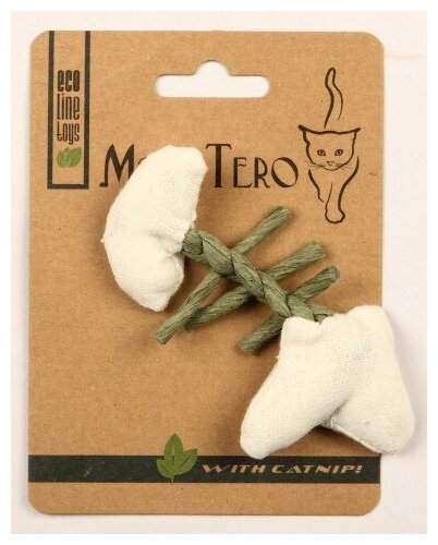 МОН теро ЭКО 11 см игрушка для кошек рыбья кость с кошачьей мятой белая - фотография № 3