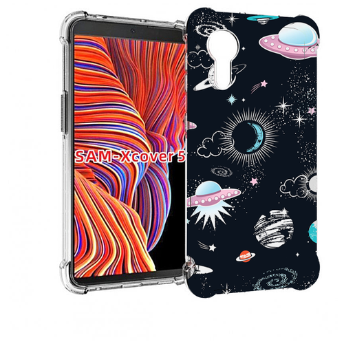Чехол MyPads космос-мини-картинки для Samsung Galaxy Xcover 5 задняя-панель-накладка-бампер чехол mypads космос мини картинки для samsung galaxy s23 plus задняя панель накладка бампер