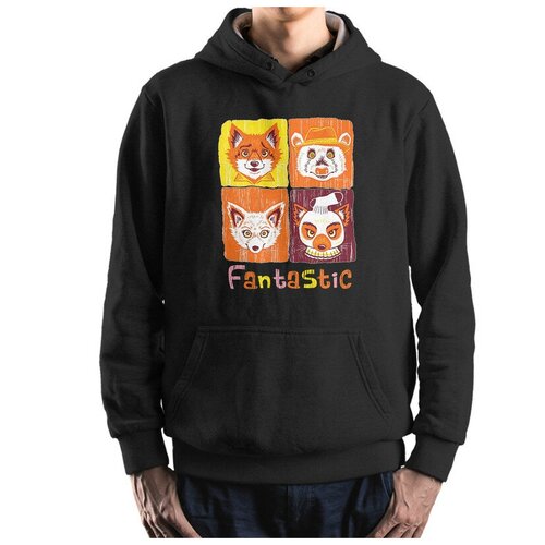 фото Толстовка / худи dream shirts бесподобный мистер фокс мужской черный 48 размер