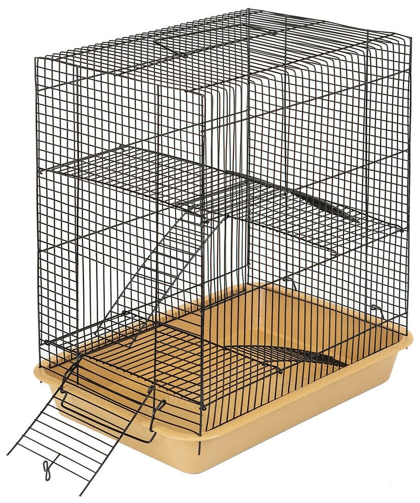 Дарэлл ECO Клетка для грызунов ХОМА-3 не разборная 3 этажа шаг прута 8мм бежевая