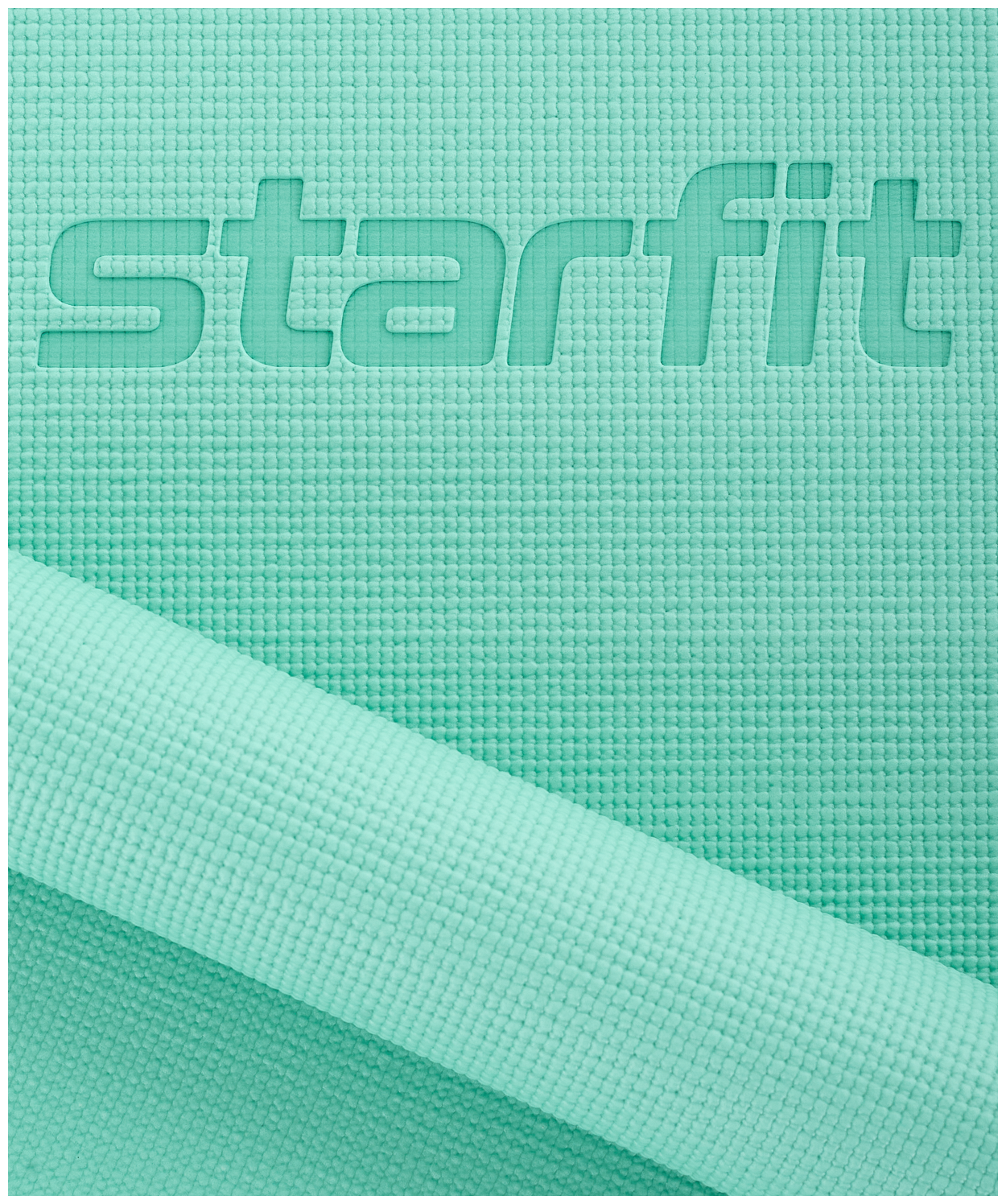 Коврик для йоги и фитнеса STARFIT FM-101 PVC, 0,4 см, 183x61 см, мятный