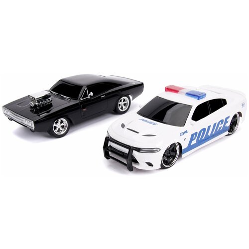 Набор машин на радиоуправлении The Fast & Furious: Dom's Dodge Charger + Dom's Dodge Charger Street Hellcat (масштаб 1:16) (2 шт.) jada toys fast