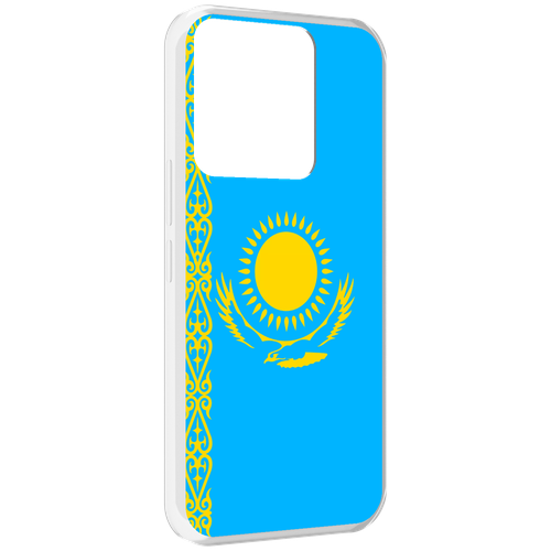 Чехол MyPads флаг Казахстана-1 для Tecno Spark Go 2022 / Tecno Spark 8C задняя-панель-накладка-бампер чехол mypads герб флаг южная осетия 1 для tecno spark go 2022 tecno spark 8c задняя панель накладка бампер