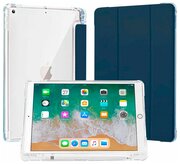 Чехол для планшета Apple iPad 9 10.2 (2021) / iPad 8/7 10.2 (2020/2019), с отделением для стилуса, из мягкого силикона (синий)