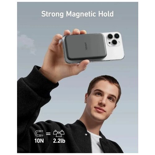 Внешний аккумулятор с магнитной беспроводной зарядкой Anker 621 Magnetic Battery MagGo Black A1610P11 520000₽