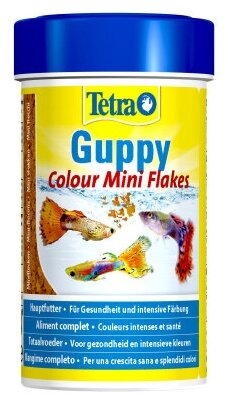 Корм для аквариумных рыб Tetra Guppy Colour Mini Flakes 100 мл (хлопья мини) - фотография № 8