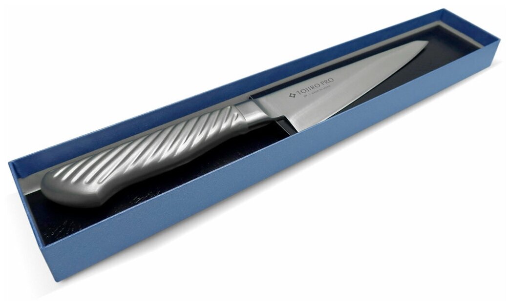 Нож обвалочный Tojiro Pro, 150 мм, сталь VG10, 3 слоя, рукоять сталь - фото №6