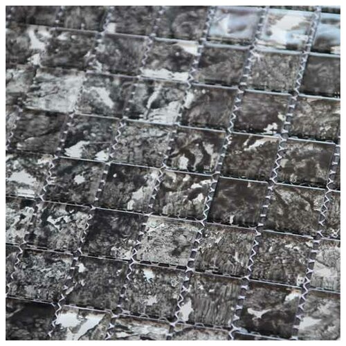 Плитка стеклянная мозаика ZETOGLASS № 122, серая (10 листов, кв. м) / Плитка для фартука / Плитка для ванной / Плитка для бассейна