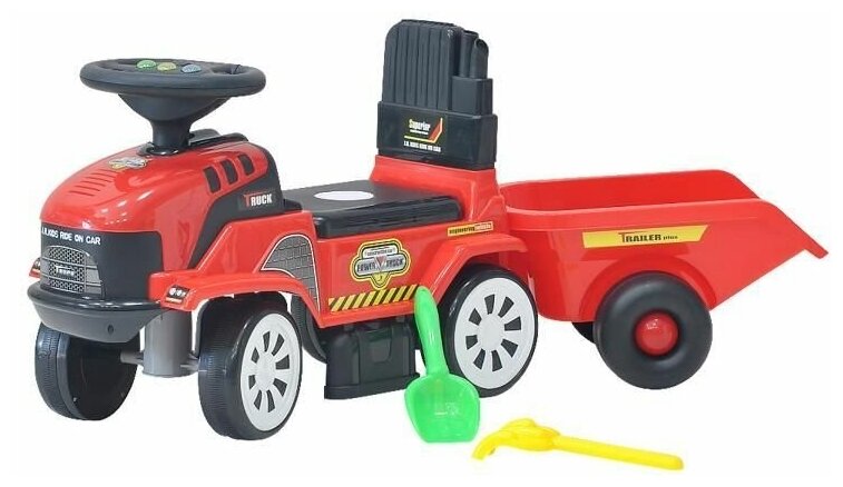 Каталка детская EVERFLO Tractor ЕС-913Т red c прицепом