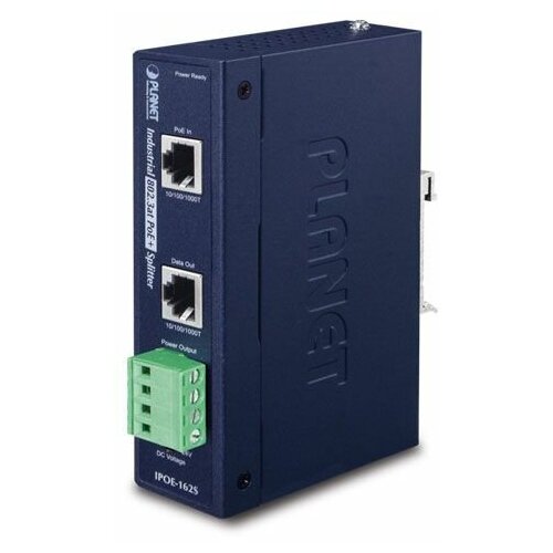 Индустриальный PoE сплиттер PLANET IPOE-162S IP30, Industrial 802.3at High Power PoE Splitter - 12V & 24V (-40 to 75 C)