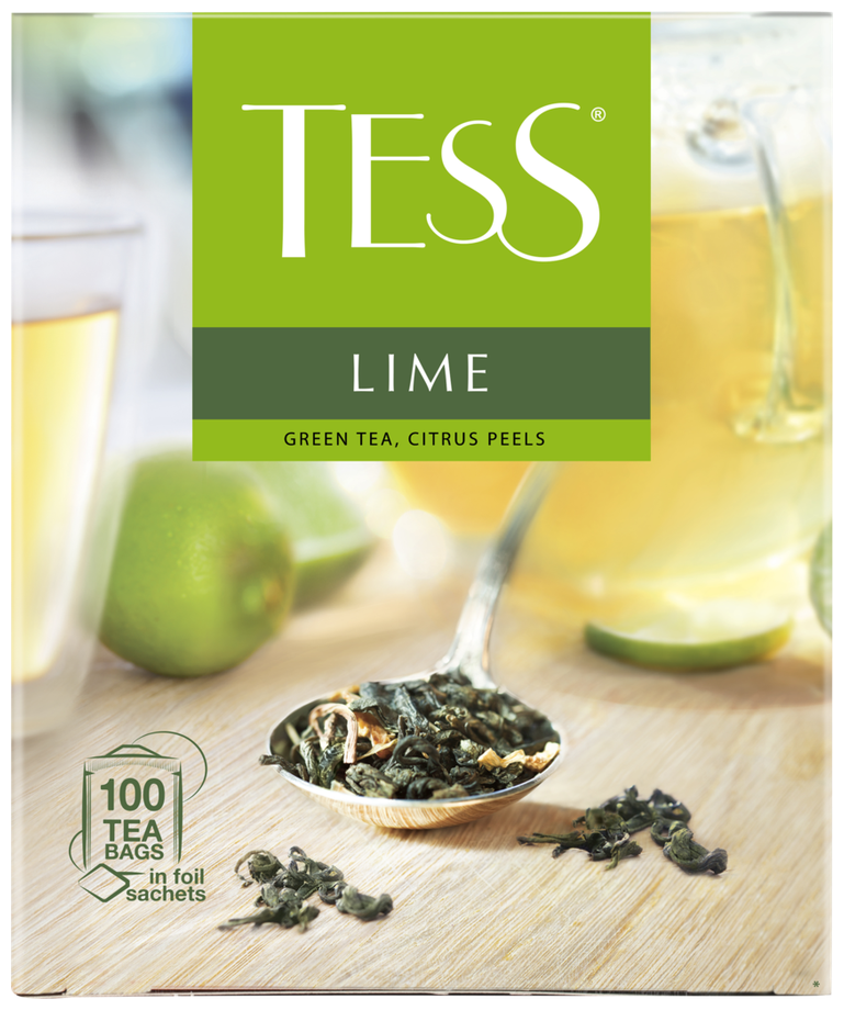 Чай в пакетиках зеленый Tess Lime, 100 шт - фотография № 14