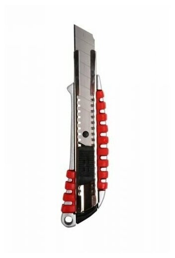 Нож Rexant 12-4900 с сегментированным лезвием 18 мм, металлический обрезиненный корпус