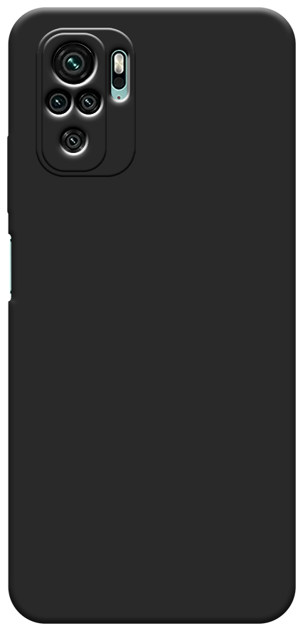Матовый силиконовый чехол на Xiaomi Poco M5s / Сяоми Поко M5s с защитой камеры, черный