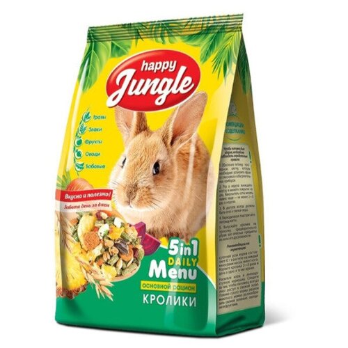 Happy Jungle корм для кроликов, большой 900 гр (5 шт) happy jungle корм для кроликов 400 гр 18 шт