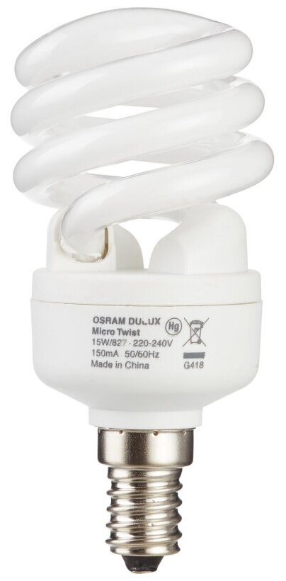 Лампа энергосберегающая OSRAM DSST MCTW 15W/827 220-240V E14 4052899917750