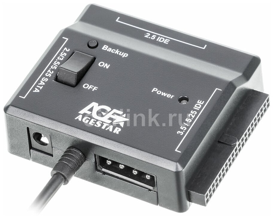 Универсальный переходник AgeStar для HDD 2.5"/3.5" черный - фото №11