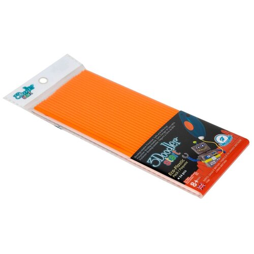 Эко-пластик к 3Д ручке 3doodler Start, цвет оранжевый, 24 шт. - Wobble Works [3DS-ECO06-ORANGE-24]