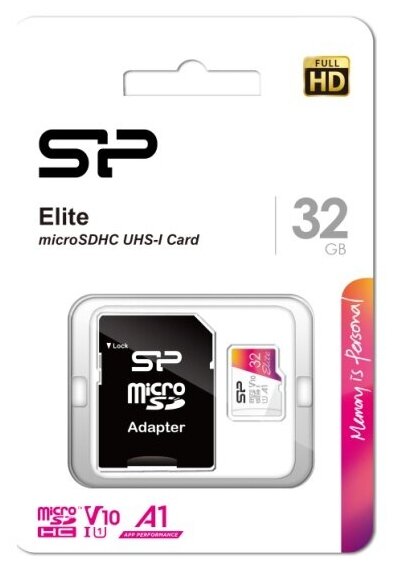 Карта памяти Silicon Power micro SDHC 32Gb Elite Class 10 UHS-I U1 A1 + ADP (100/10 Mb/s)