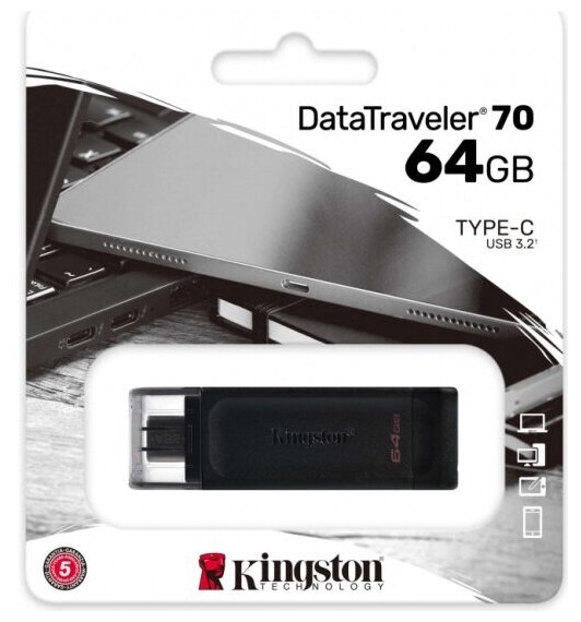 USB флешка Kingston 64Gb DT70/64Gb USB Type-C 3.2 Gen 1