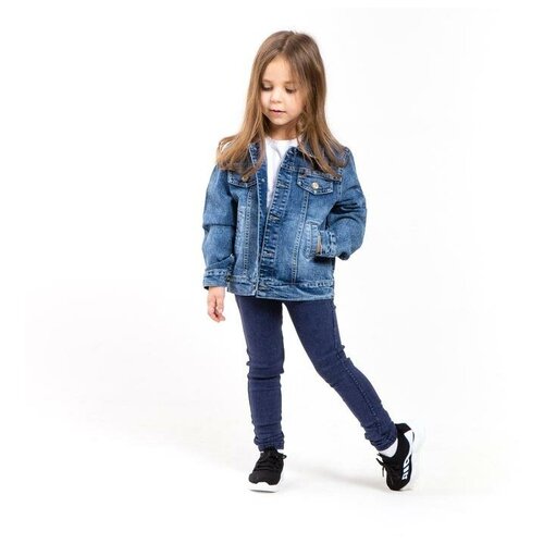 Msk-Bear Куртка джинсовая для девочки, цвет синий, рост 122 см
