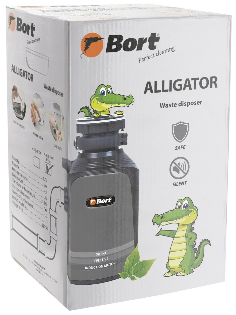 Bort Измельчитель пищевых отходов Alligator Plus Мощность 750 Вт; Объем камеры 1450 мл; Мощность л. - фотография № 8