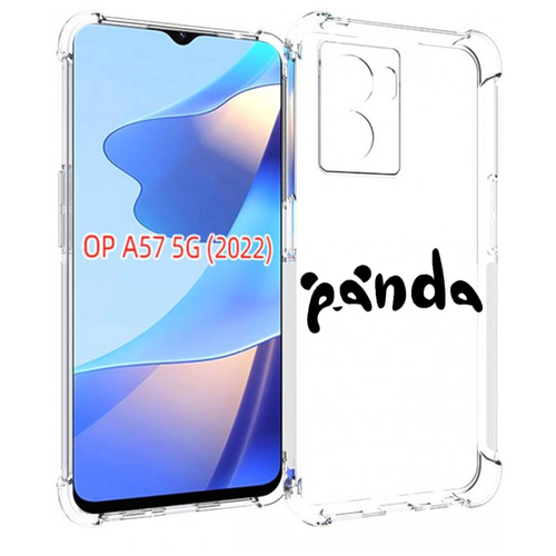 Чехол MyPads панда надпись для OPPO A57 5G(2022) задняя-панель-накладка-бампер