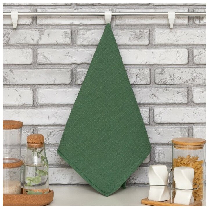 фото Доляна Полотенце "Доляна" цв. хаки 35х60 см, 100% хл, крупная вафля 220 г/м2