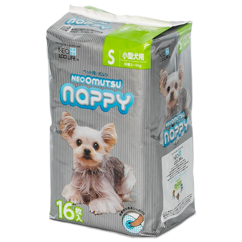 Neo Loo Life Подгузники для животных Neoomutsu Nappy, 3-6 кг, размер S, 16 шт