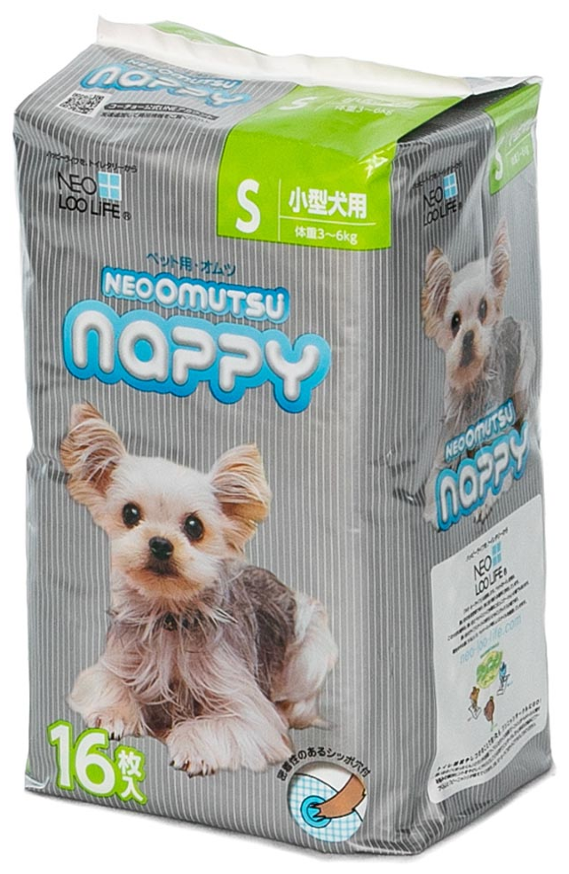 Neo Loo Life Подгузники для животных Neoomutsu Nappy, 3-6 кг, размер S, 16 шт