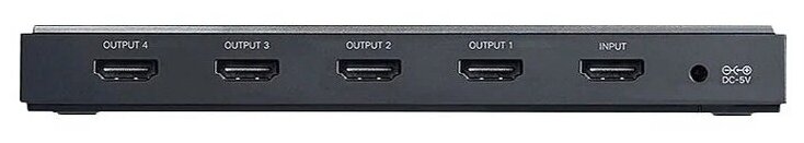 Сплиттер UGREEN 50708 HDMI 2.0, 1-In 4-Out 5V 2A (DC 3.5*1.35*9.5mm), цвет: черный - фото №3