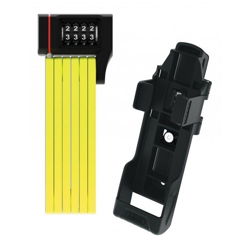 фото Замок 05-0087793 вело складной, кодовый 4-х разрядный, bordo ugrip 5700c/80см с кронштейном класс защиты 7/15, 830гр, лаймовый abus