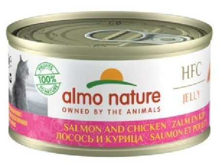 Almo Nature консервы Консервы для Кошек с Лососем и Курицей (HFC - Jelly - Salmon and Chicken) 9030H | Legend HFC Adult Cat Salmon Chicken, 0,07 кг (2 шт)