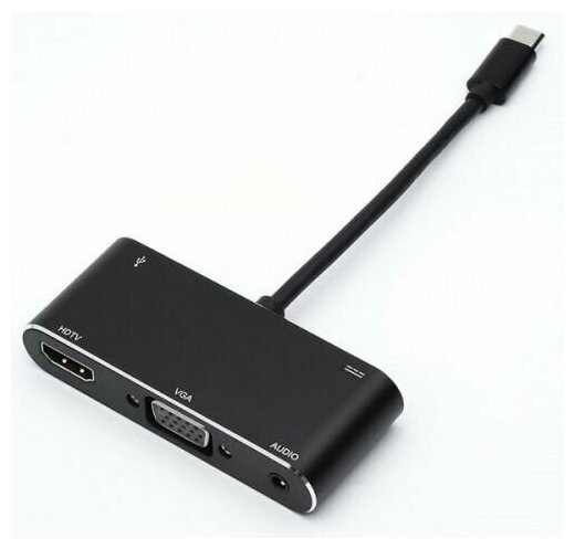 Переходник Atcom AT2810 0.1 m Type-C(m) - HDMI+VGA+USB