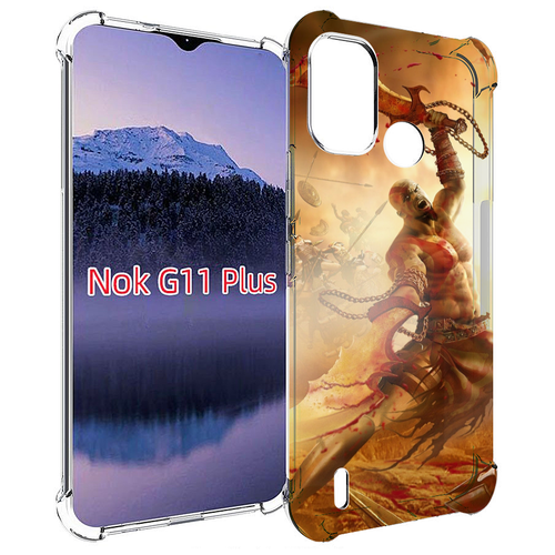 Чехол MyPads God Of War III для Nokia G11 Plus задняя-панель-накладка-бампер