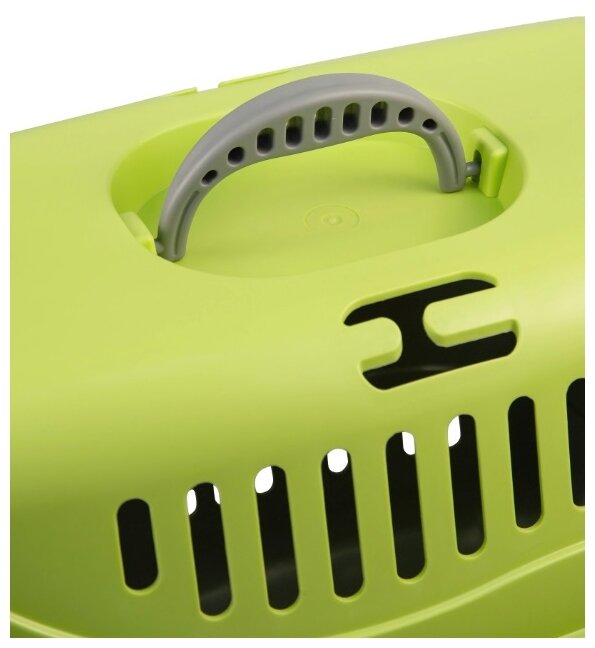 Zooexpress клиппер-переноска для животных с пластиковой дверцей "Турне", зеленая, 54,5х36х34 см (L) - фотография № 3