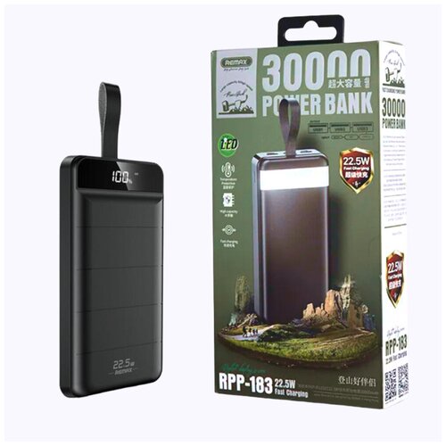 Внешний аккумулятор 30000 mAh 225W Power Bank Мобильное зарядное устройство Черный 385000₽