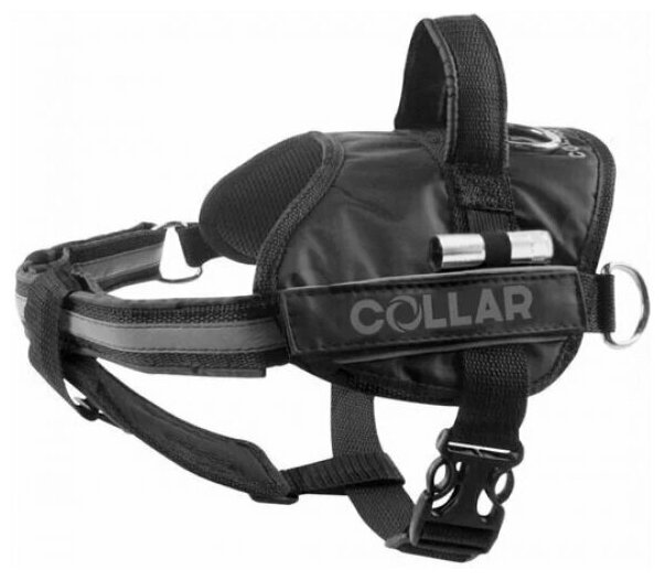 Collar Police №5 Шлейка для собак нейлоновая c фонариком черная 95-125 см - фотография № 7
