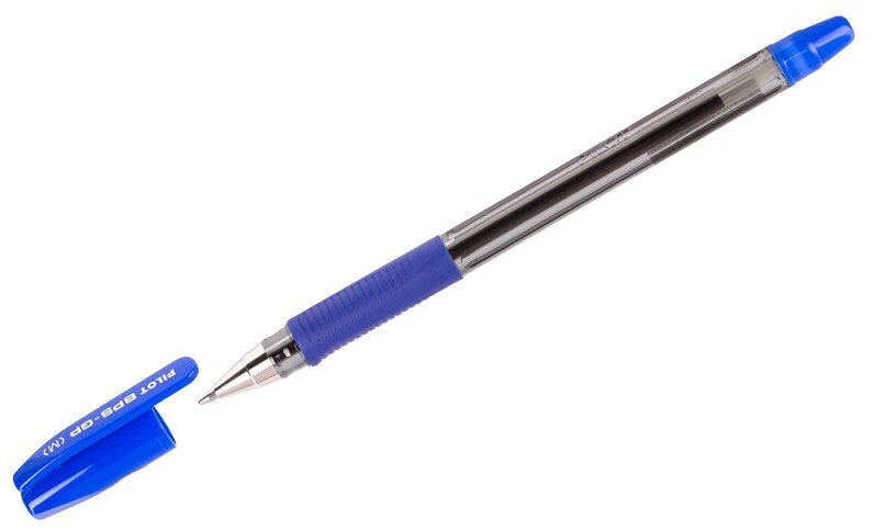 Ручка шариковая "BPS", синяя, 1мм, грип