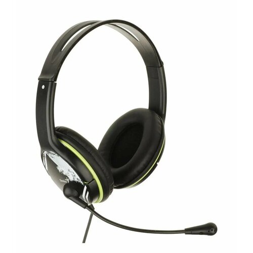 Компьютерная гарнитура Genius HS-400А черная с зеленым кабель 18 м 139500₽
