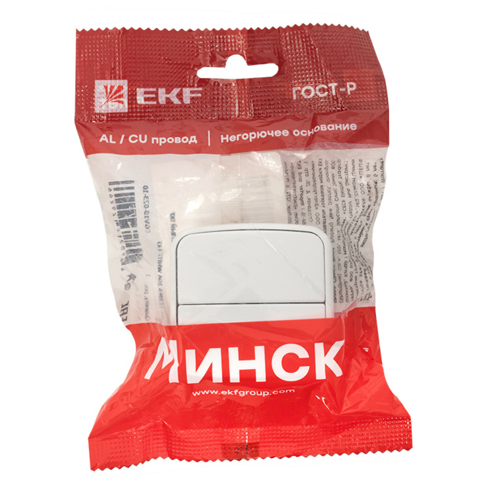EGV10-023-10 Минск Выключатель 2-клавишный ОП 10А белый Basic EKF - фото №12